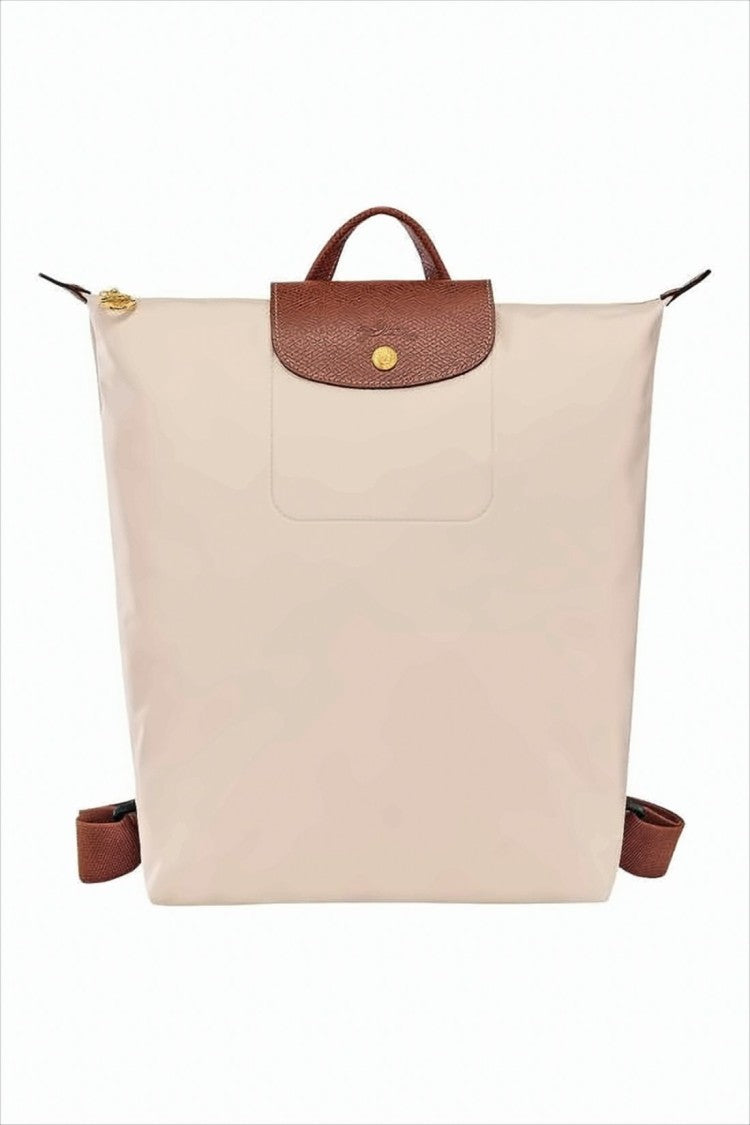 Longchamp Smooth Light Beige Polyamide Body Backpack
