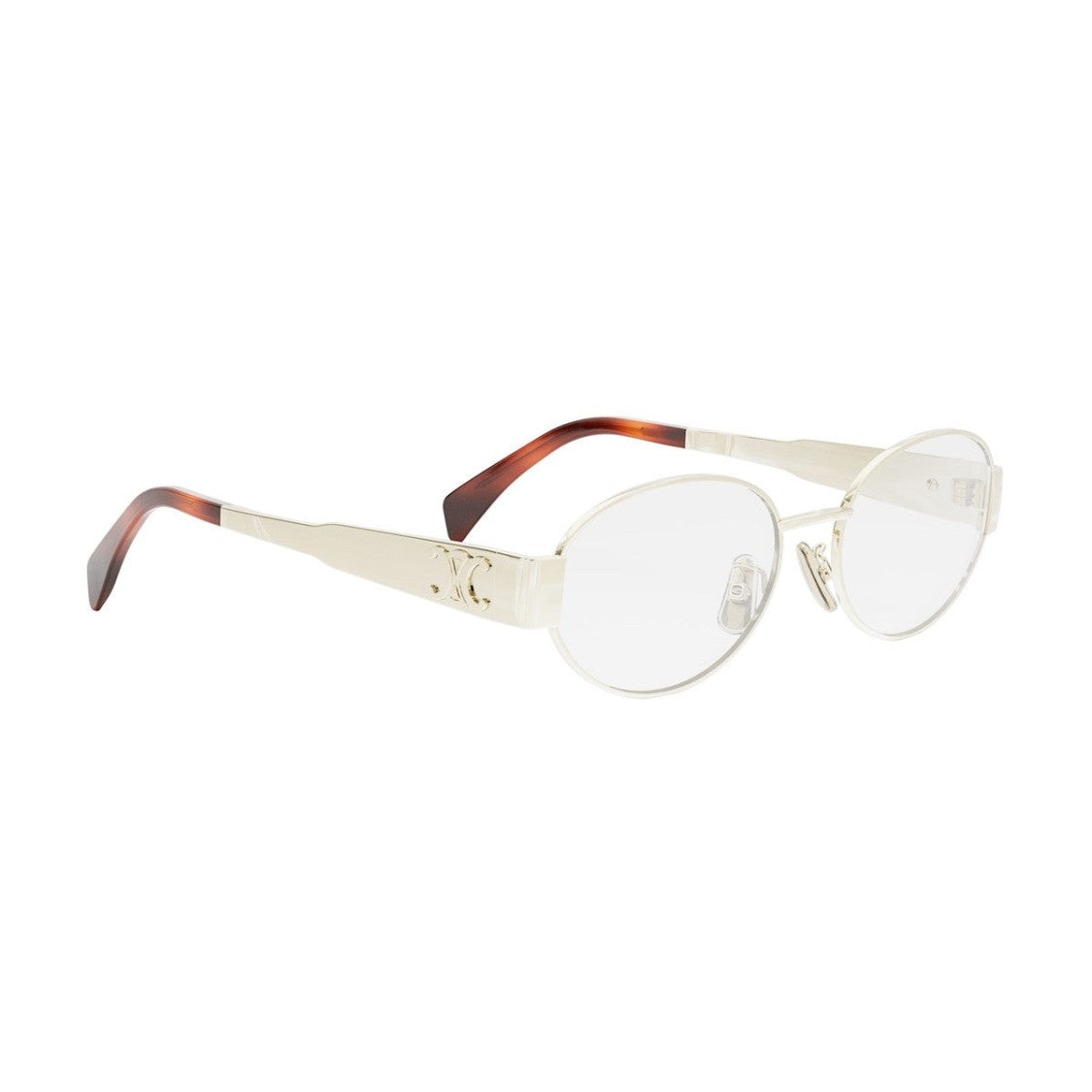 Celine Gold Metal Triomphe Metal Oval Sunglasses