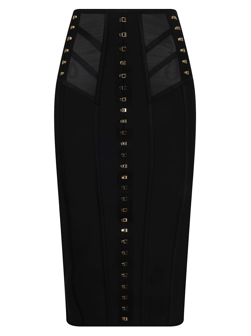 Elisabetta Franchi Fitted Skirt With Structured Paneling