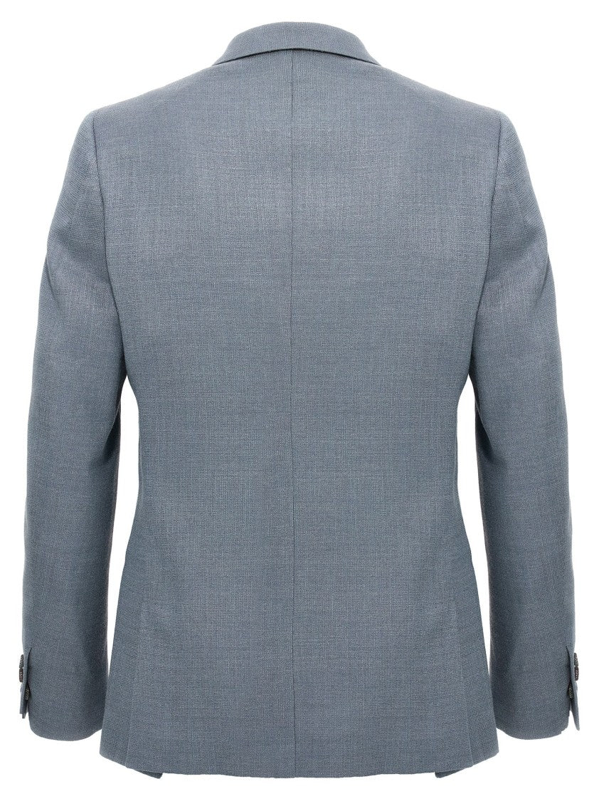 Maurizio Miri Double-Breasted Silk Blend Blazer With Button Closure And Back Vents
