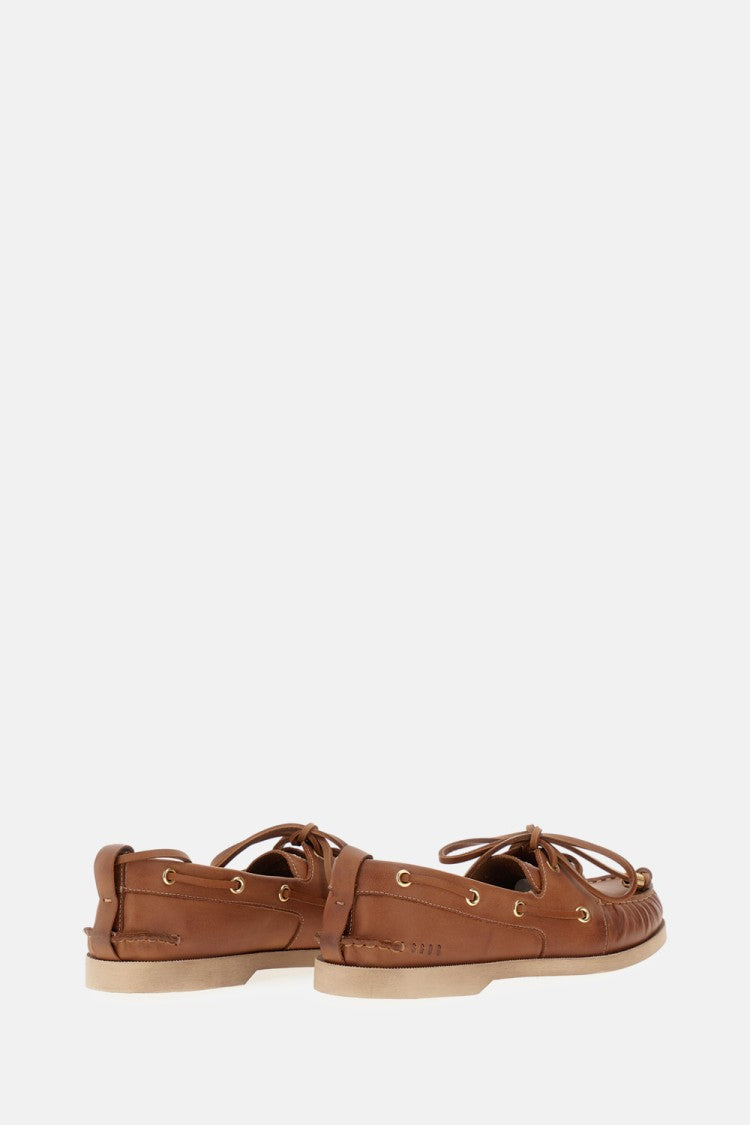 Golden Goose Brown Leather Boat Loafer