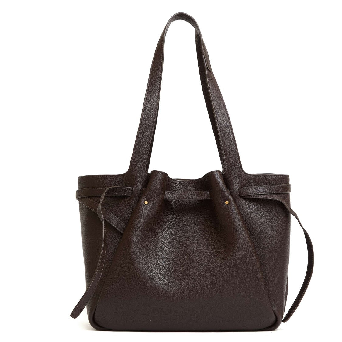 Tory Burch Romy Shopping Bag In Dark Brown Leather