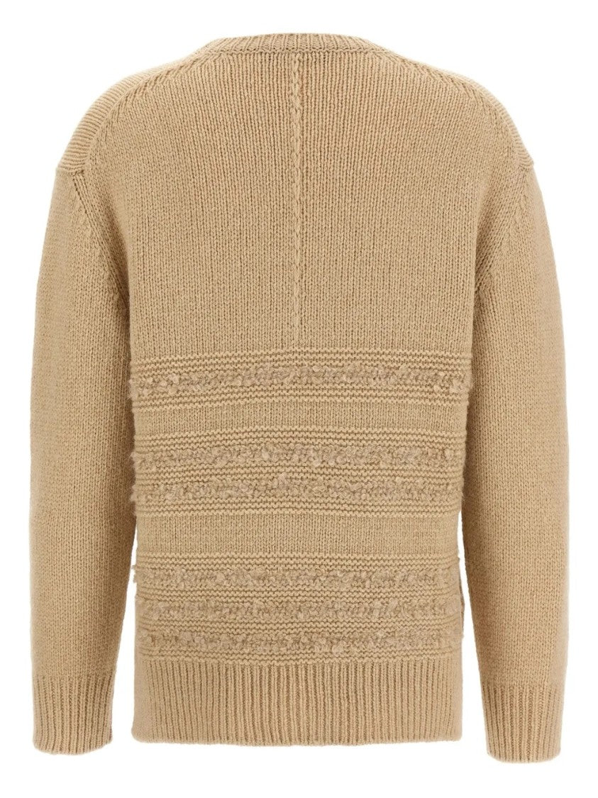 Fabiana Filippi Textured Knitted Sweater With Relaxed Fit And Side Slits