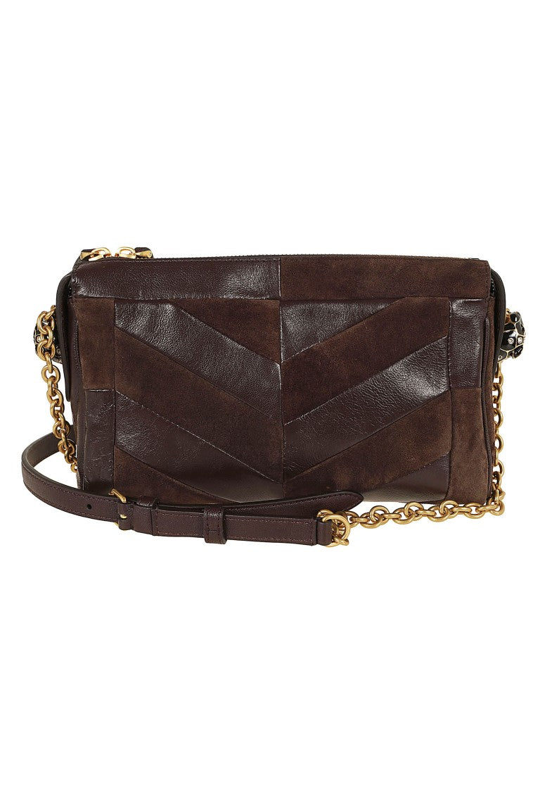Valentino Garavani Panthea Small Suede Nappa Leather Patchwork Shoulder Bag