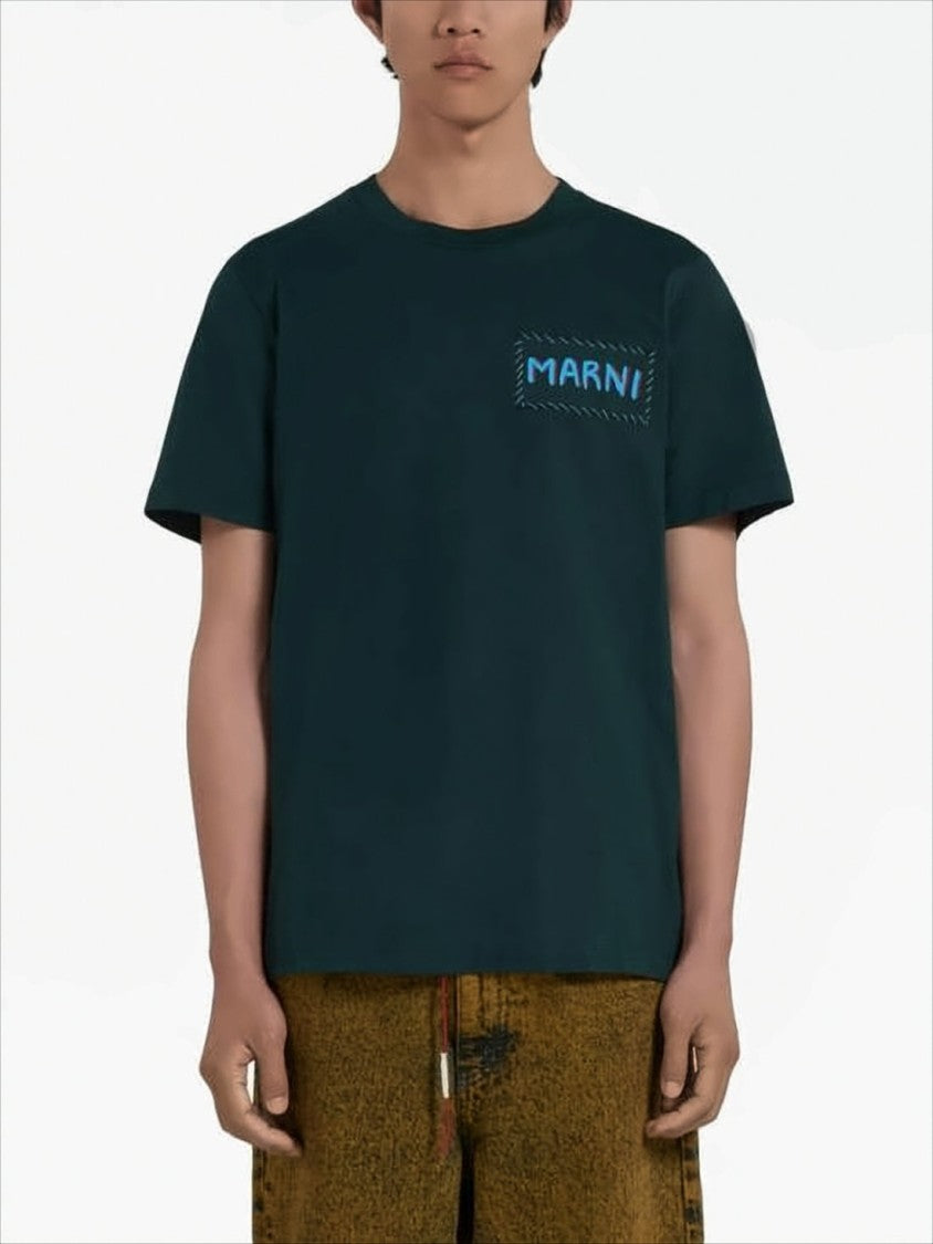 Marni Short-Sleeve T-Shirt With Rectangular Patch Design