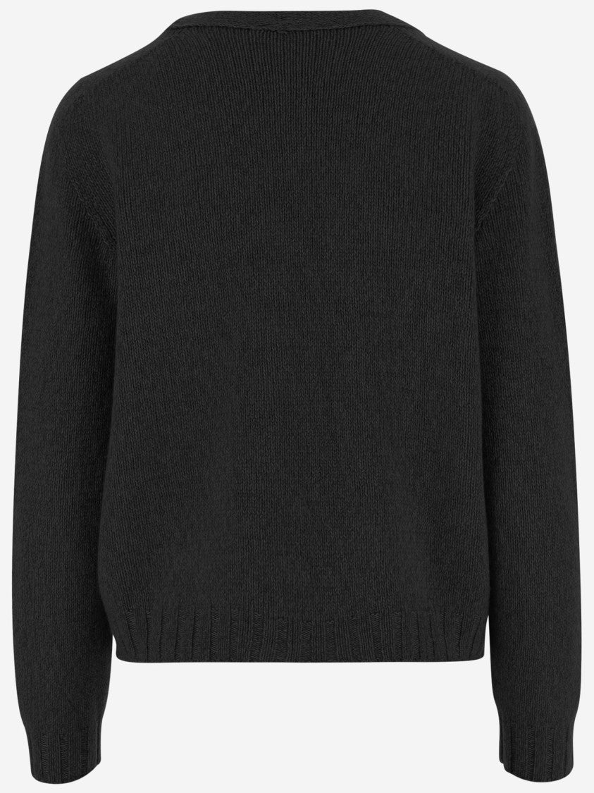 Oliver Lattughi V-Neck Black Cashmere Cardigan