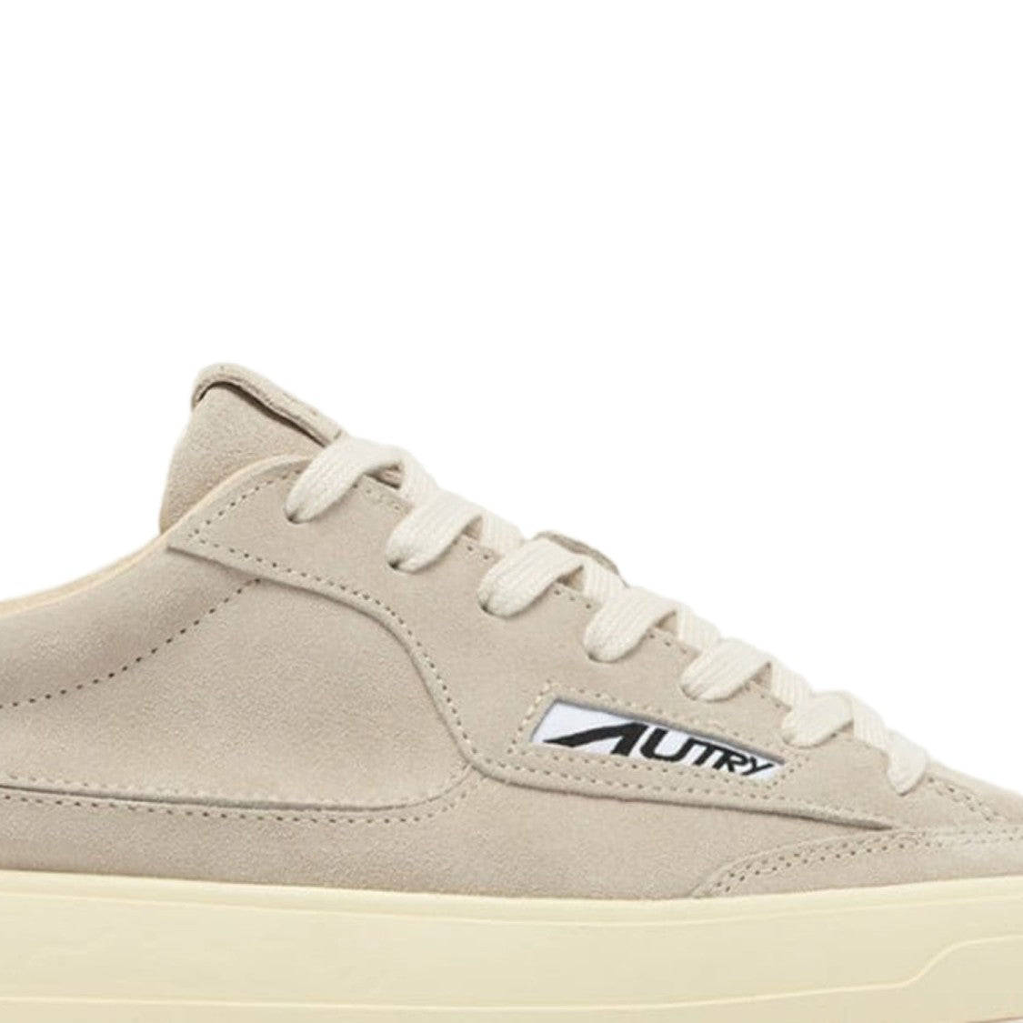 Autry Beige Low Sneakers With Round Toe And Logo Details