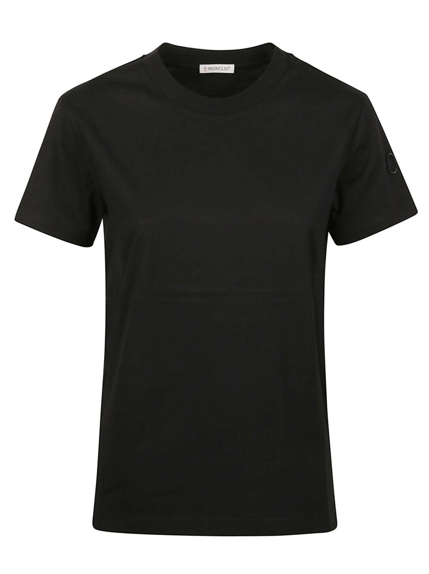 Moncler Black Embroidered Cotton T-Shirt