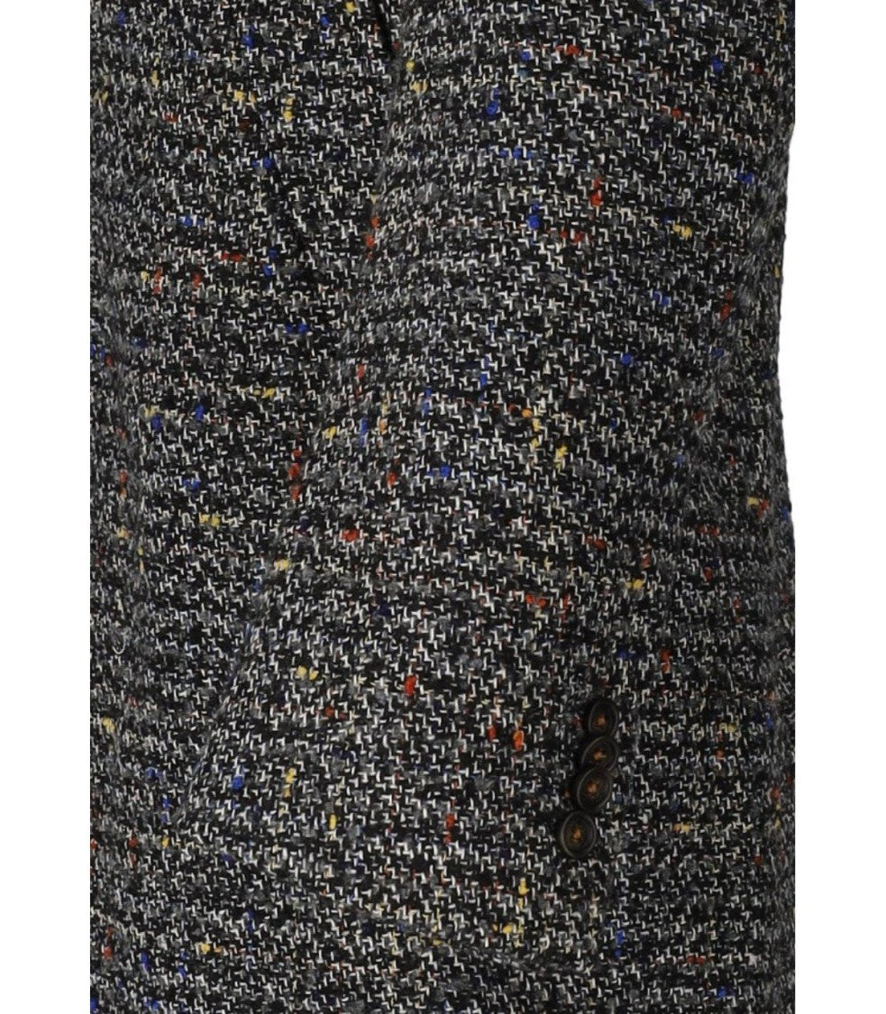 Manuel Ritz Melange Grey Single Breasted Coat