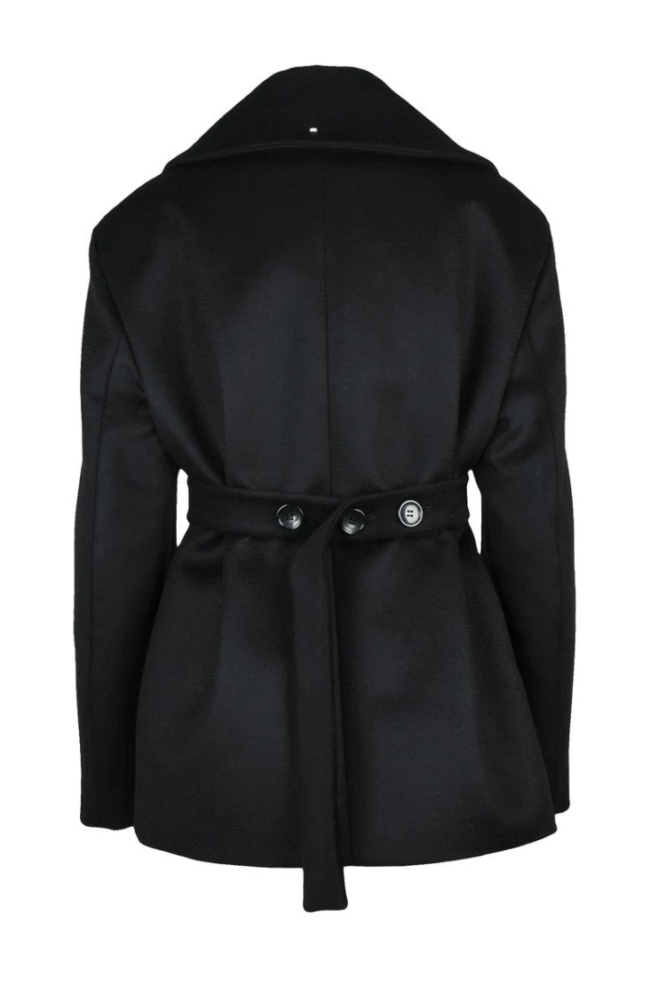 Sportmax Double-Breasted Virgin Wool Coat