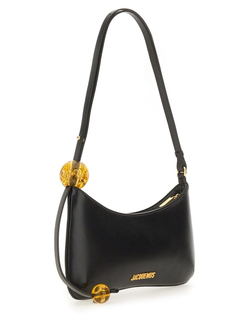 Jacquemus Smooth Leather Shoulder Bag With Unique Amber Accents