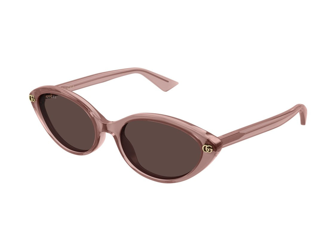 Gucci Gold Gg2110s Dusty Rose Translucent Cat-Eye Sunglasses
