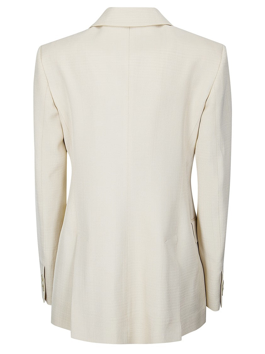 P.A.R.O.S.H. Double-Breasted Viscose Jacket With Linen Effect