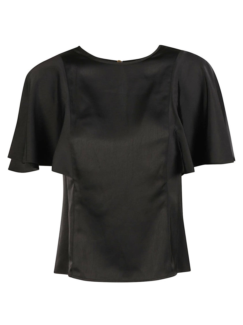 Michael Kors Black Flutter Sleeve Top