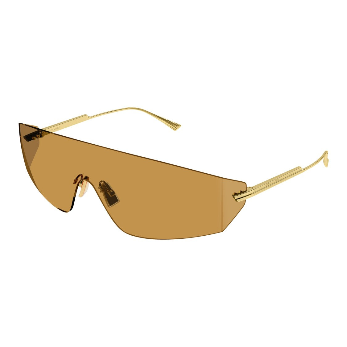 Bottega Veneta Bv1299s Shield-Style Sunglasses With Gold-Tone Temples
