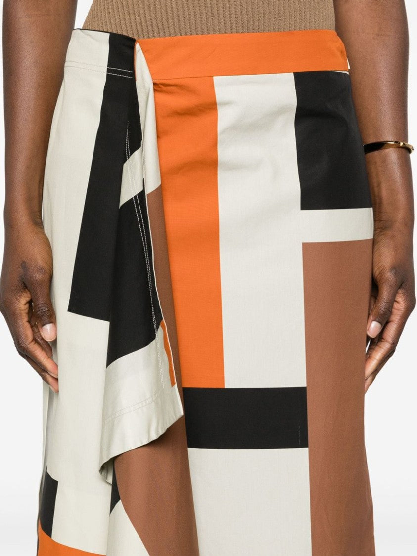 Fendi Knee-Length Asymmetrical Geometric Skirt