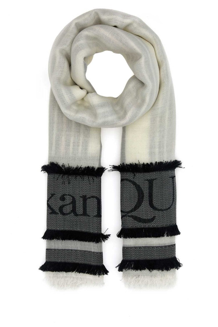 Alexander Mcqueen Ivory Wool Blend Foulard
