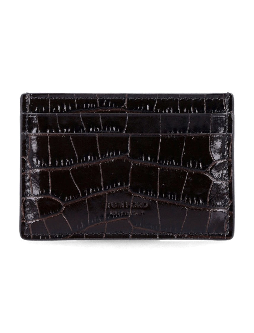 Tom Ford Crocodile-Embossed Leather Card Holder