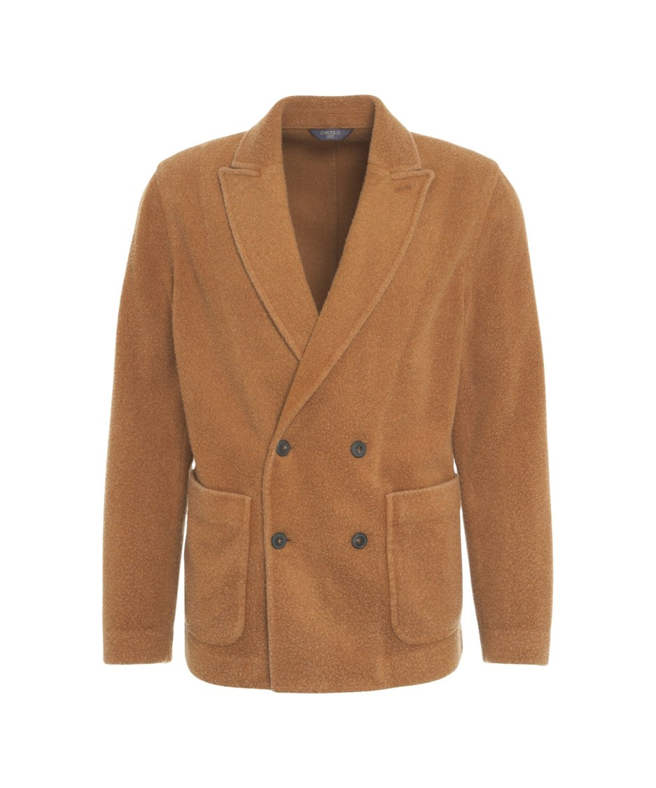 Circolo 1901 Double-Breasted Textured Blazer With Soft Finish
