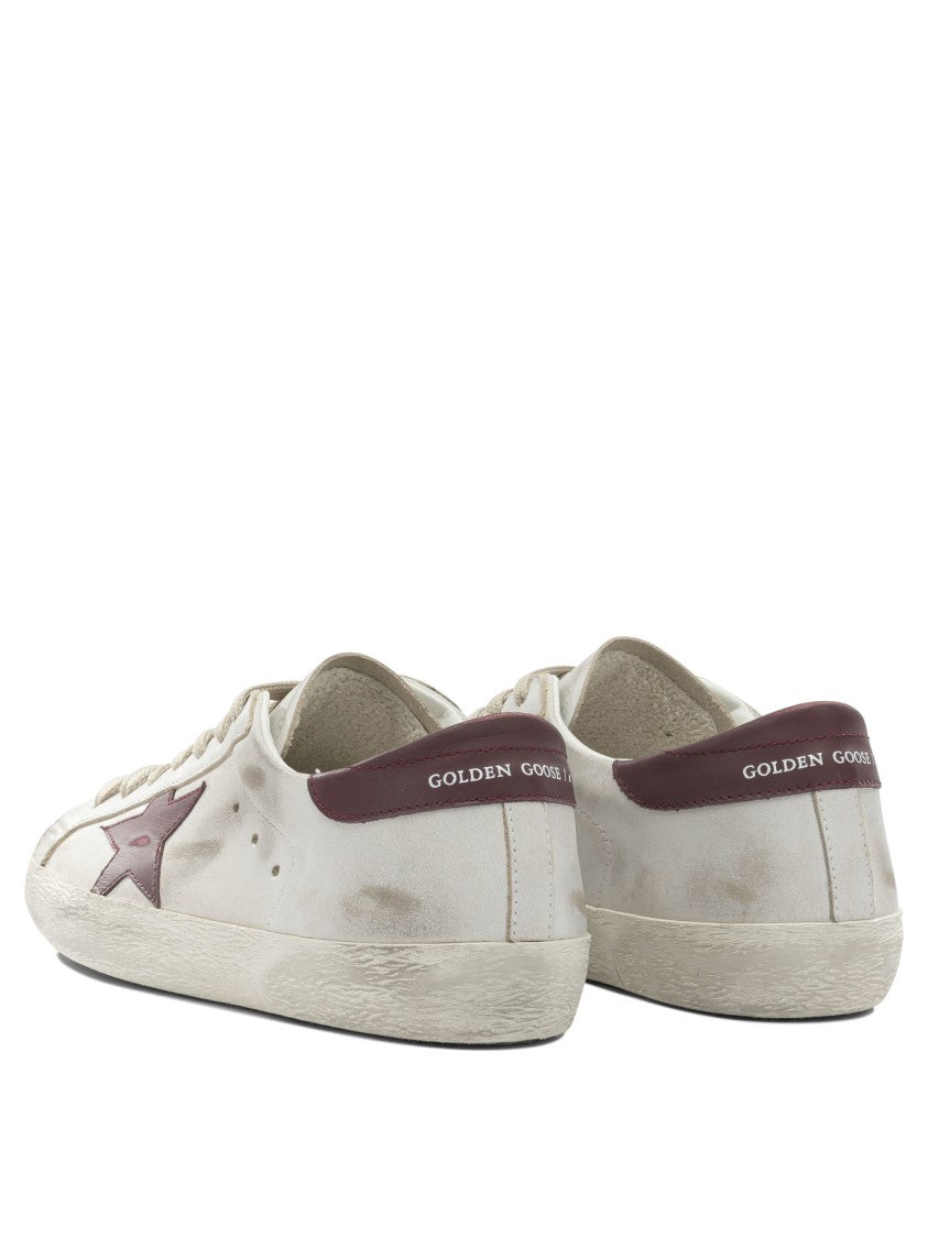 Golden Goose Distressed White Low-Top Sneakers