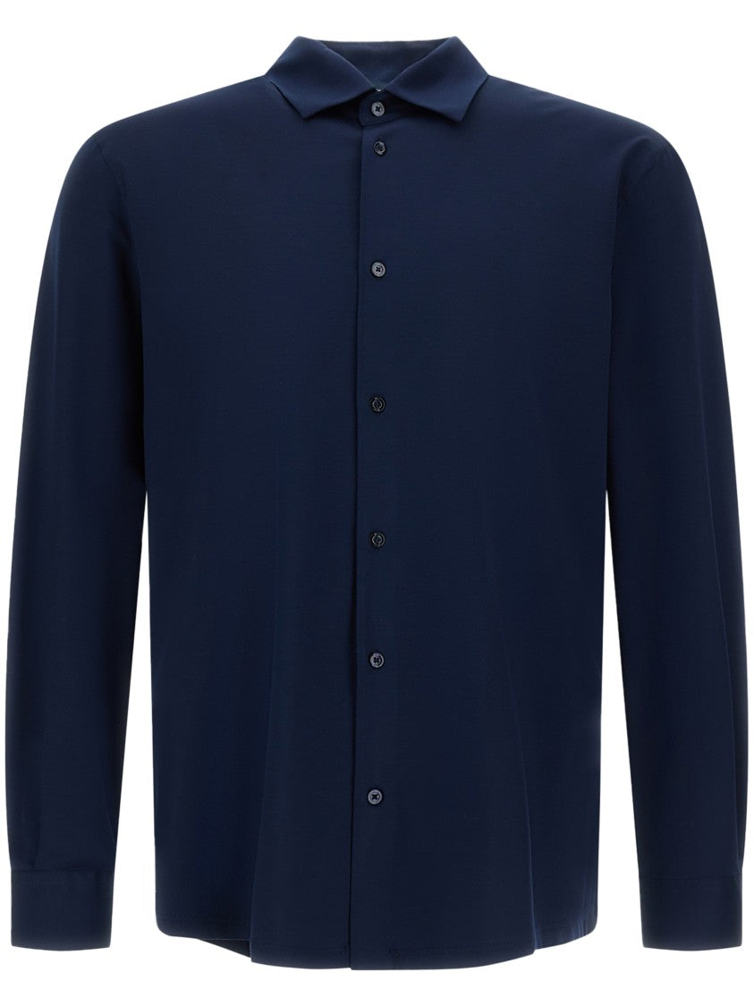 Herno Long-Sleeve Casual Shirt With Classic Collar And Button-Down Front