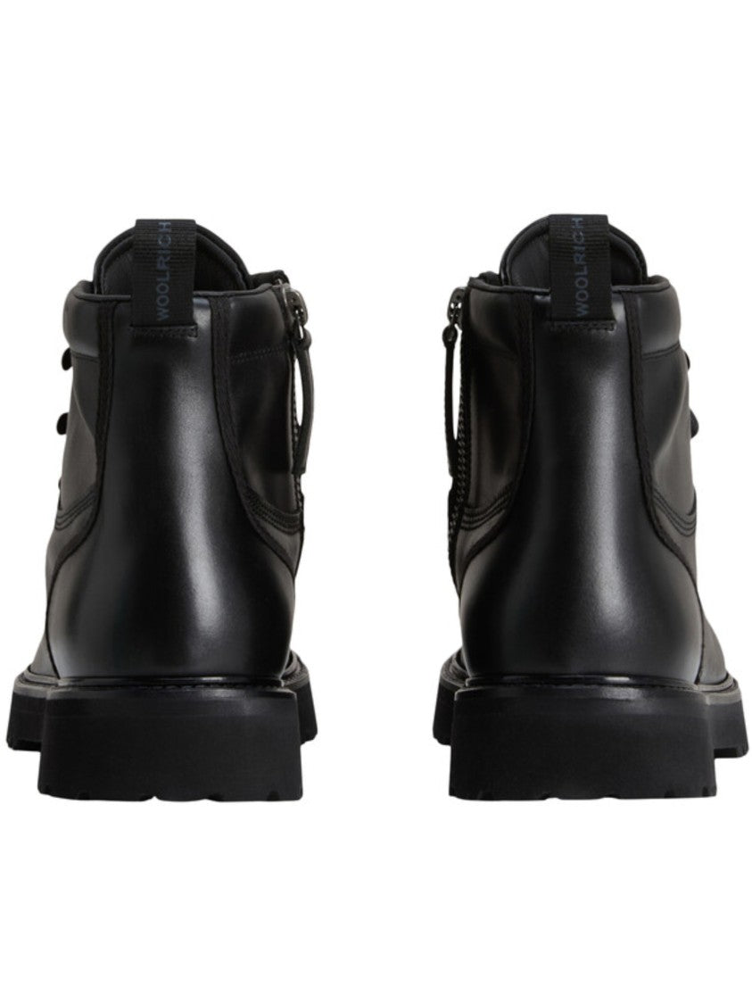 Woolrich Rugged Black Leather Ankle Hiking Boots
