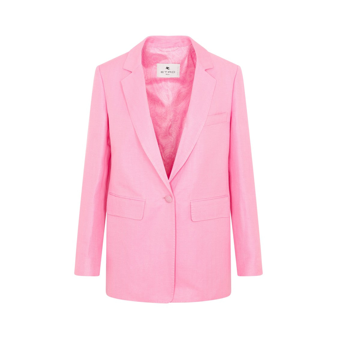 Etro Pink Linen And Silk Fuji Jacket