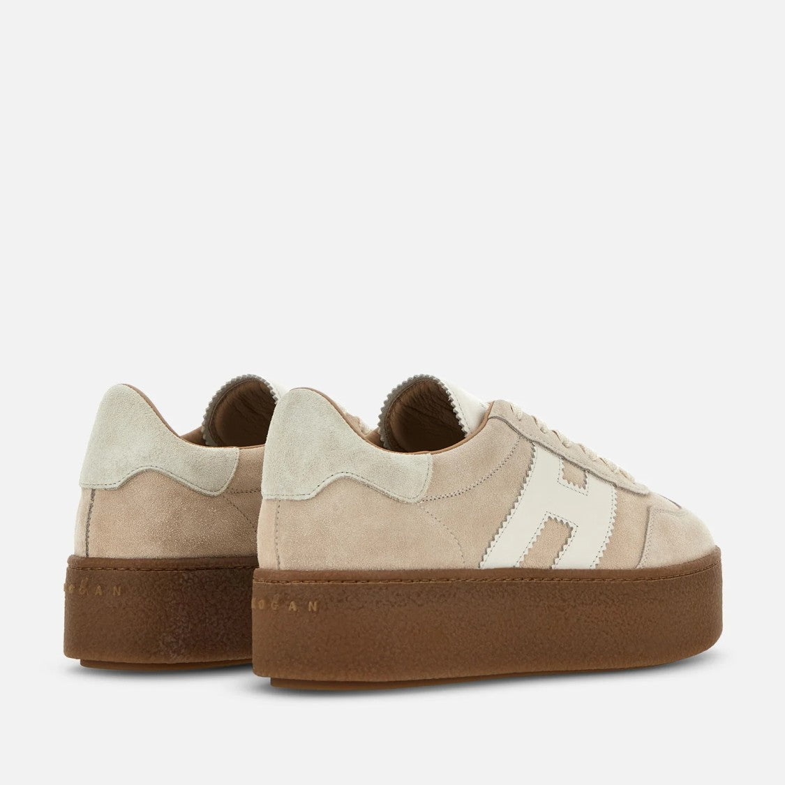 Hogan Beige H698 Allacciato H Lace-Up Shoes