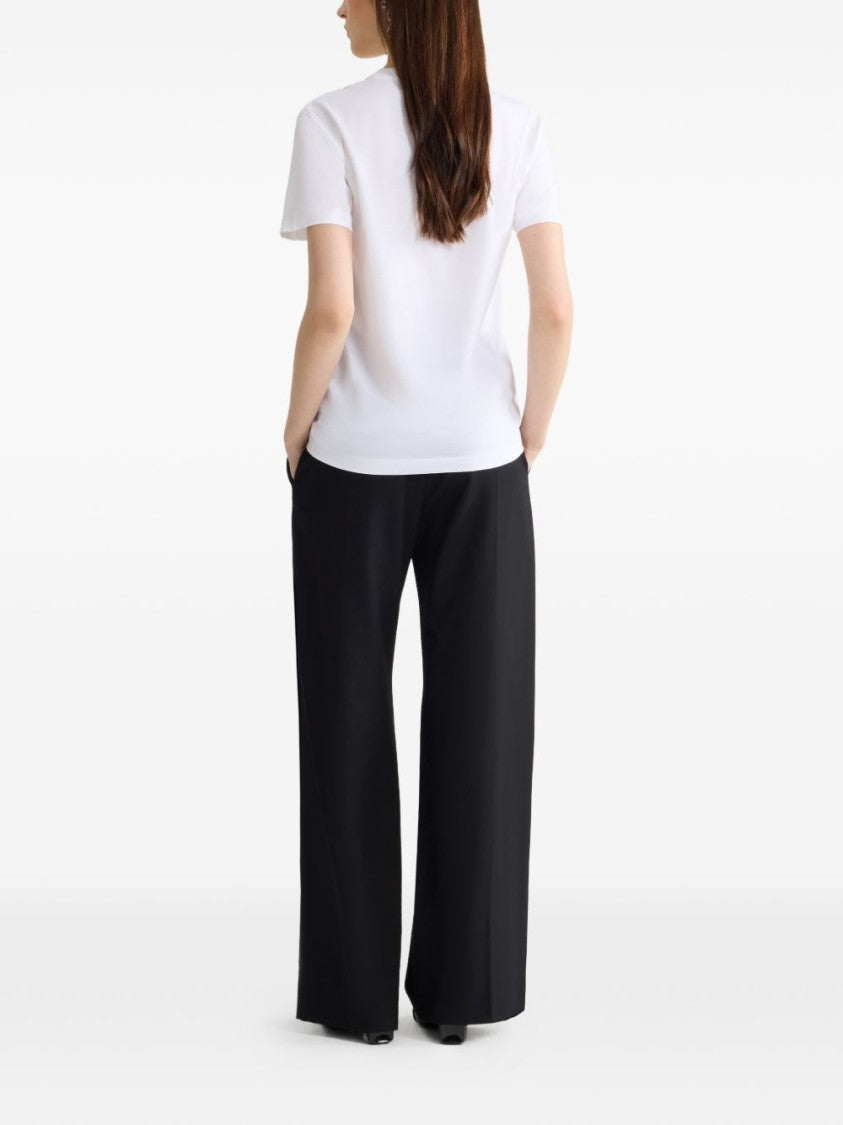 Patou Short-Sleeved Silk And Nylon Top