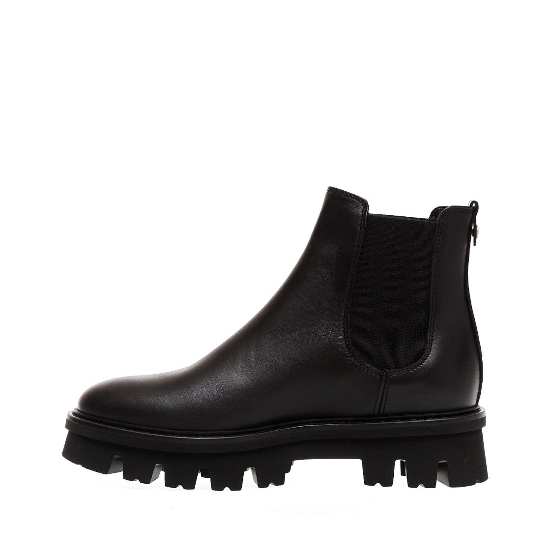 Agl Black Leather Beatles Ankle Boots