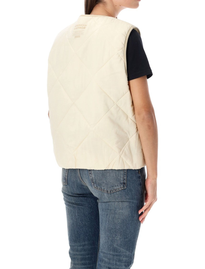 American Vintage Yupibam Sleeveless Quilted V-Neck Vest