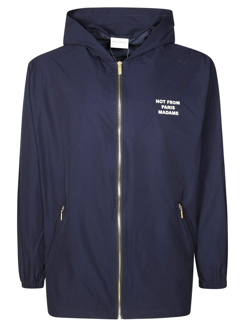 Drôle De Monsieur Hooded Zip-Up Jacket With Minimalist Design