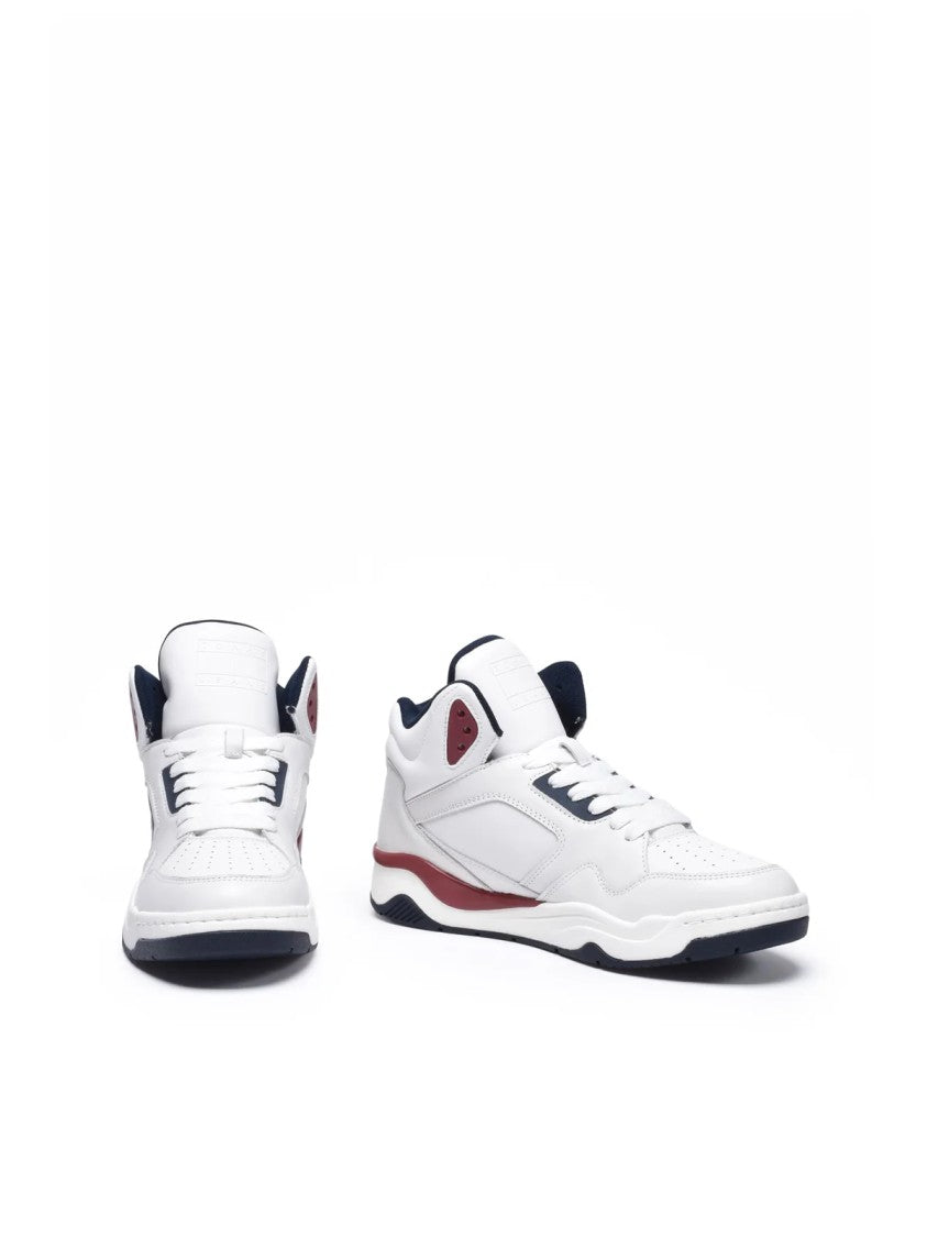 Tommy Jeans White Perforated Mid-Top Sneakers