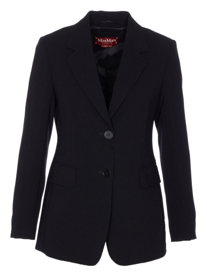 Max Mara Tailored Black Jacket With V-Neckline And Button Closure
