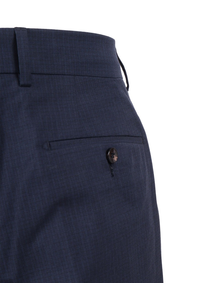 Berwich Blue Yretro Long Subtle Straight-Leg Pants