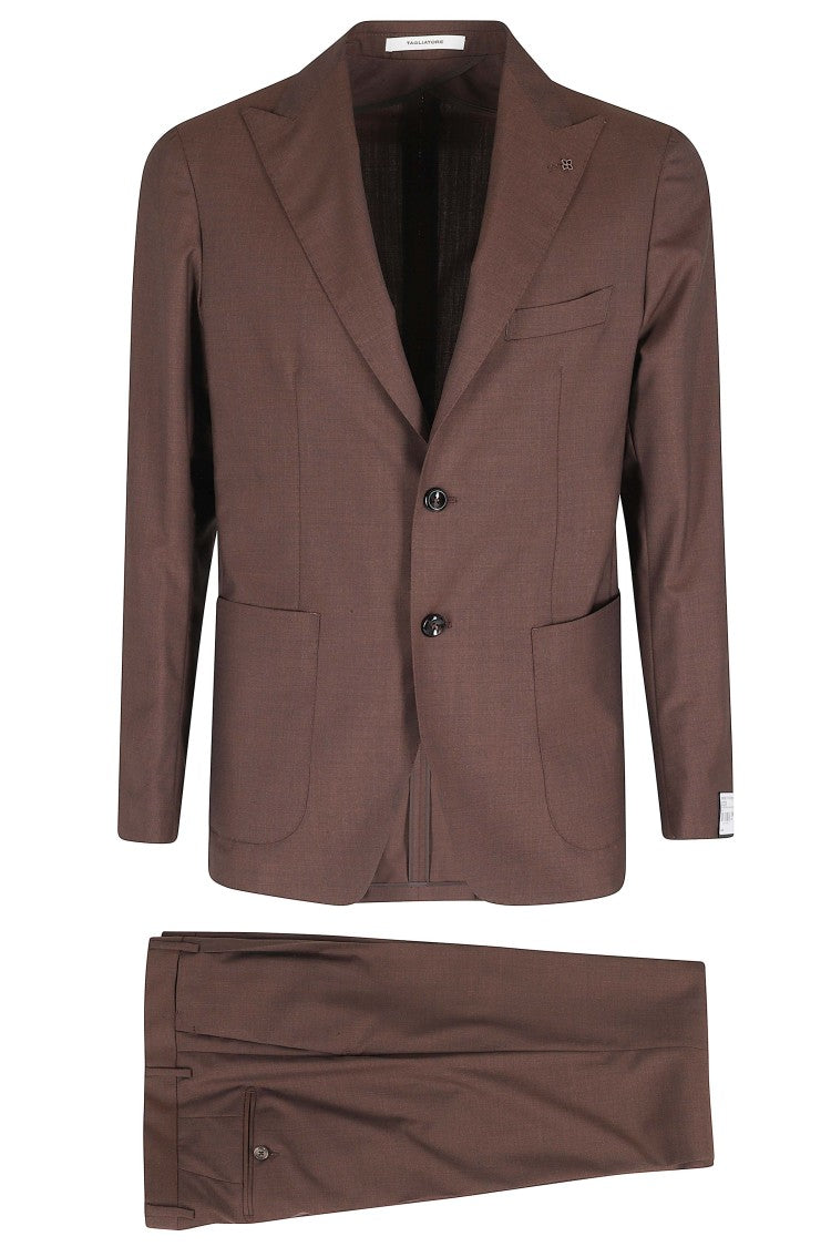 Tagliatore Montecarlo Brown Virgin Wool Two-Piece Suit