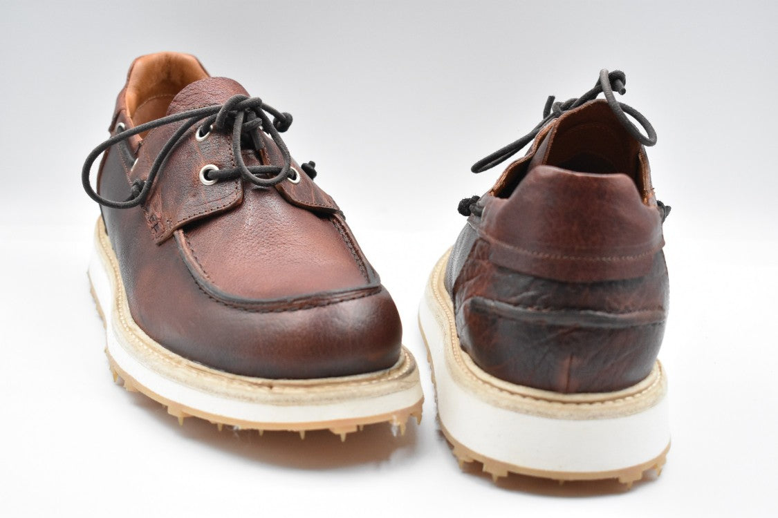 Ernesto Dolani Brown Moccasin Shoes With Contrasting Sole