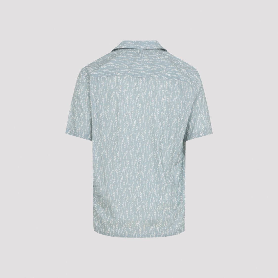 Canali Short-Sleeve Abstract Pattern Shirt In Soft Green