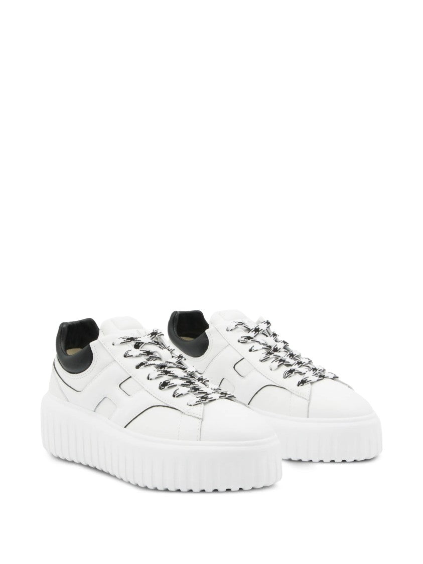 Hogan White Chunky Sole Black Accent Sneakers