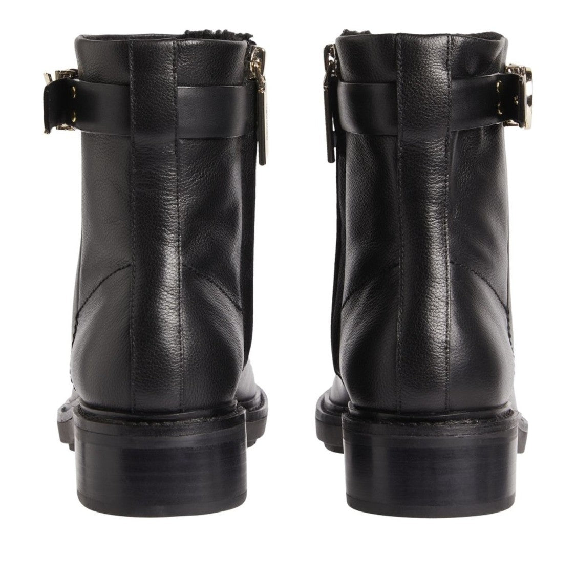 Calvin Klein Black Smooth Leather Ankle Boots