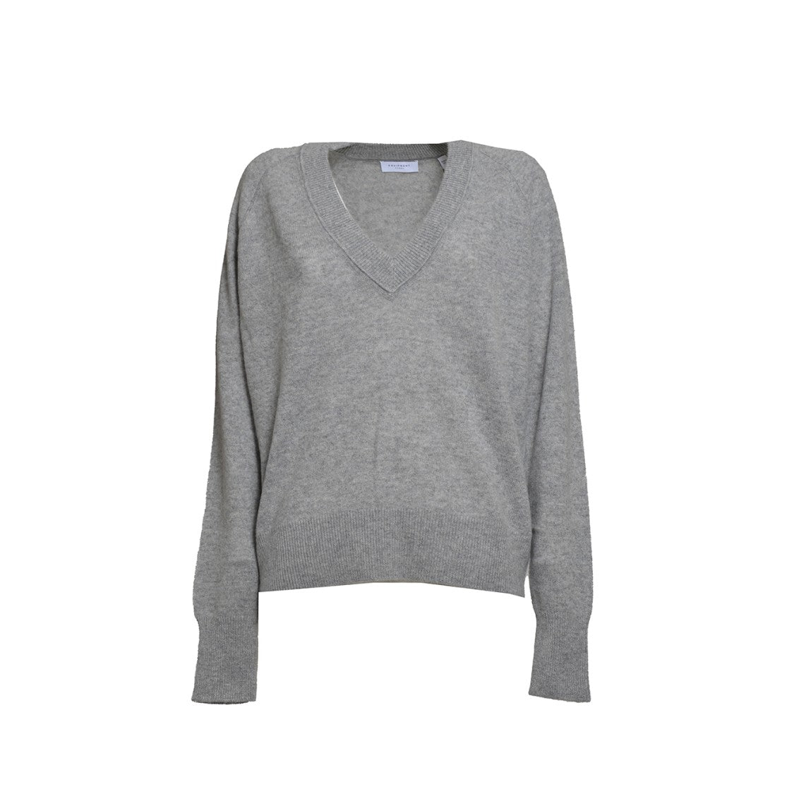 Equipment Grey Cashmere V-Neck Sweater