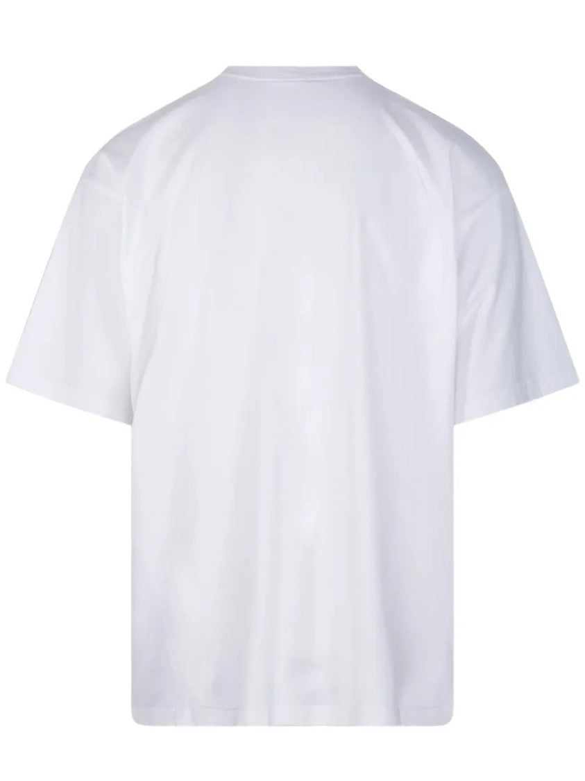 Balenciaga White Medium Fit Abstract Cotton T-Shirt