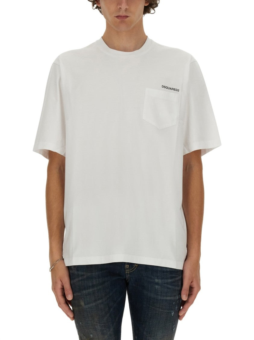 Dsquared2 Graphic Print Relaxed Fit Cotton T-Shirt