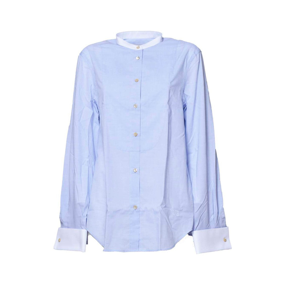 Wales Bonner River Shirt In Light Blue Cotton