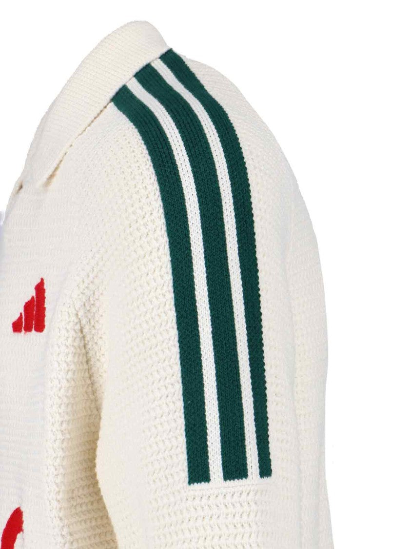 Adidas White Logo Knit Sweater