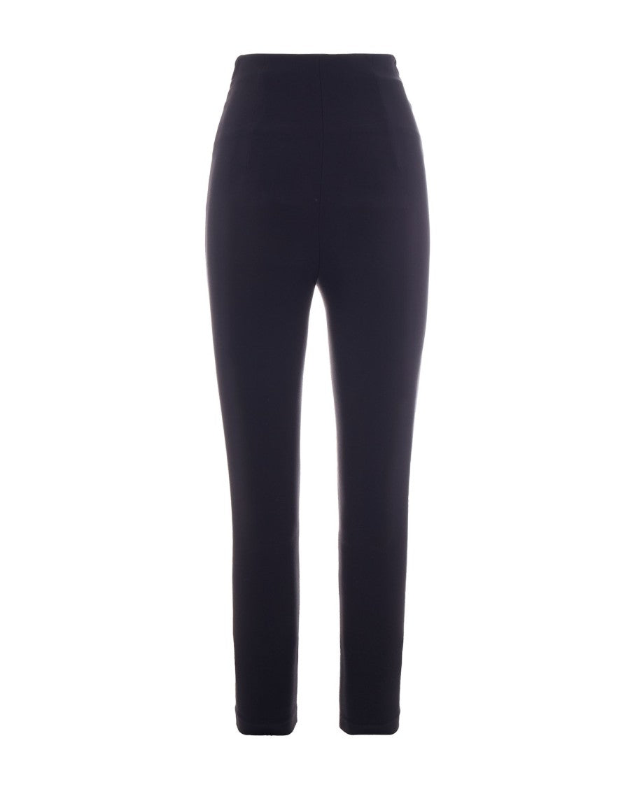 Elisabetta Franchi Black Stretch Double Crêpe Pants