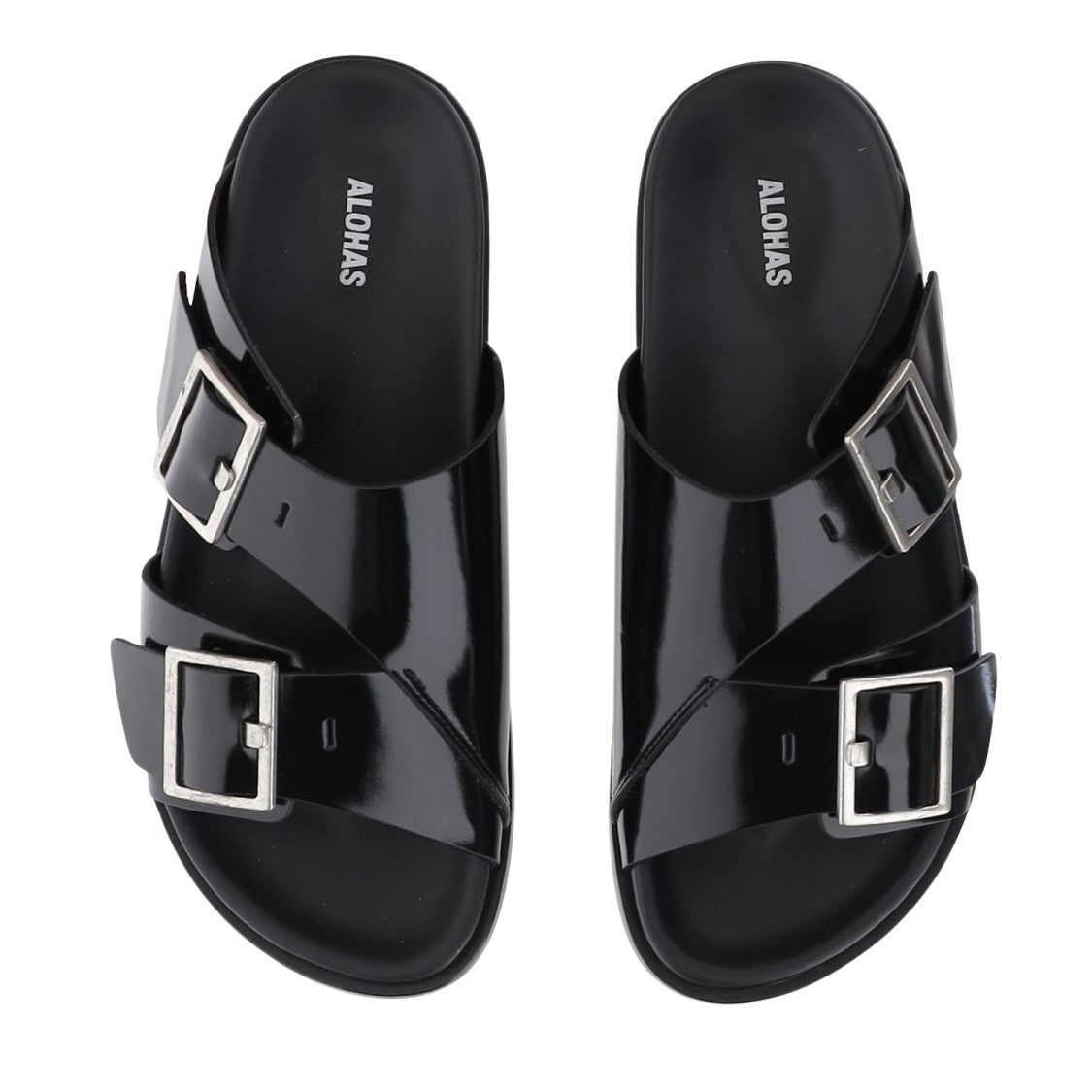 Alohas Alba Leather Sandals With Adjustable Buckle Straps