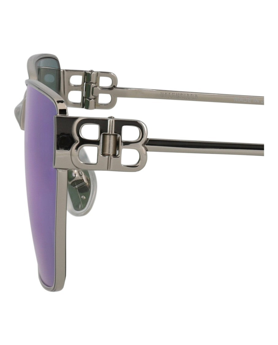 Balenciaga Square-Frame Metal Sunglasses