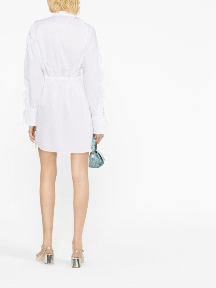Msgm Bow-Embellished Cotton Shirtdress