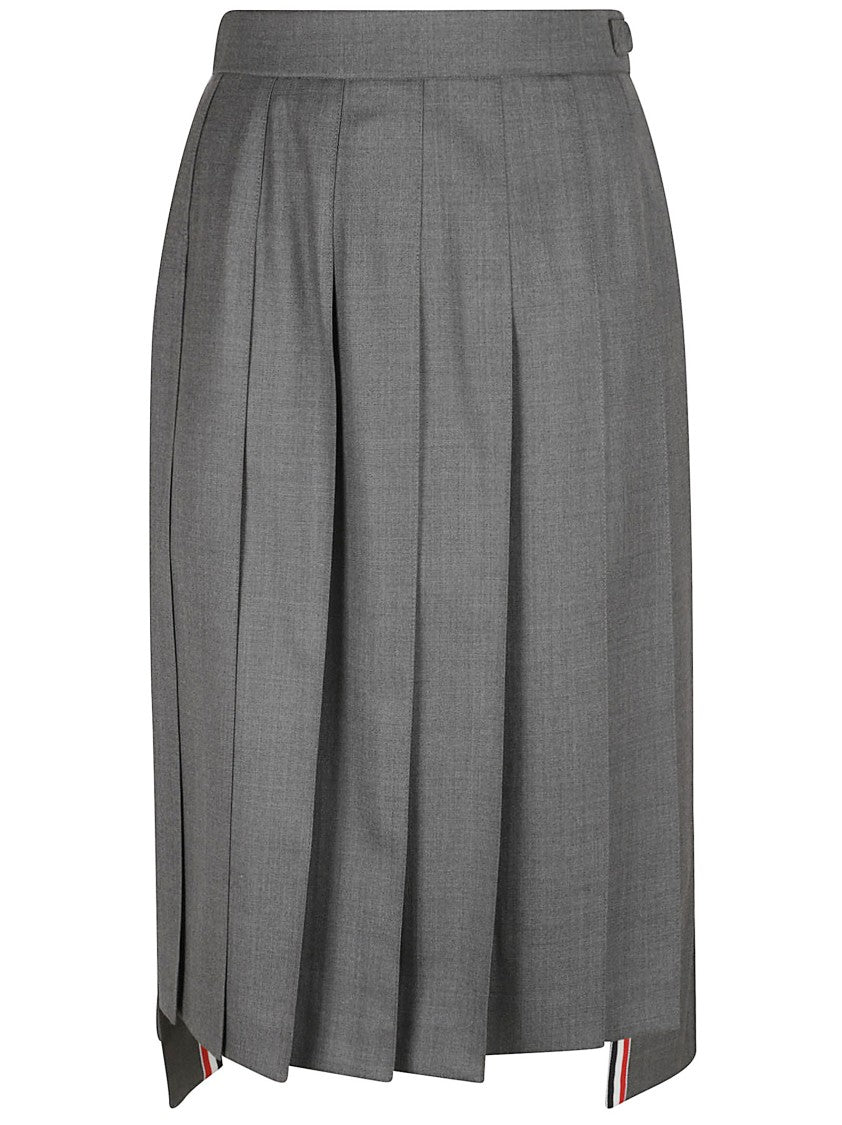Thom Browne Pleated Wool Skirt With Tailored Silhouette